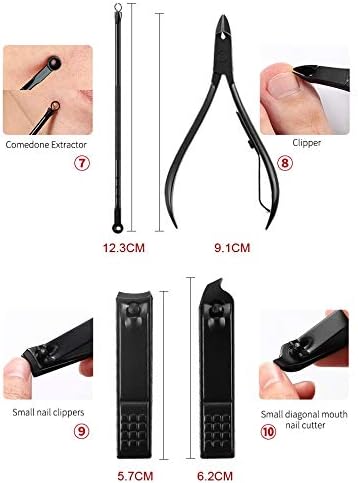 Jahh unhas Clippers 18pcs/conjunto de unhas multifuncionais Ferramenta de unhas Clippers de unhas Conjunto de beleza Scissors Manicure Pedicure UNIG Clippers Kit