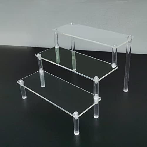 FixtUledIsplays® Plataforma de riser acyrlic clara de 3 camadas Tabletop Small Shelf Display 8x7,8x6 15608-NPF