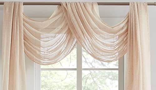 Linho lenço de janela de luxo para sala de estar, quarto, cozinha. Cada lenço da janela de linho é bordado com design