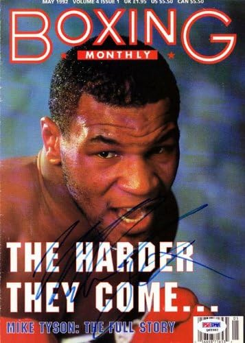 Mike Tyson autografou a capa de revista mensal vintage PSA/DNA Q65582 - Revistas de boxe autografadas