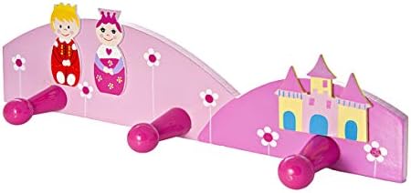 Presentes de Mousehouse Pink Prince & Princess Triple Wall Hook Coat Hook for Girls Nursery ou Quarto