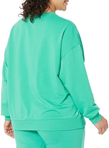 O Drop Women Margot Logo Selves Longa Moleteira Longa Crewneck-ombro Moletom