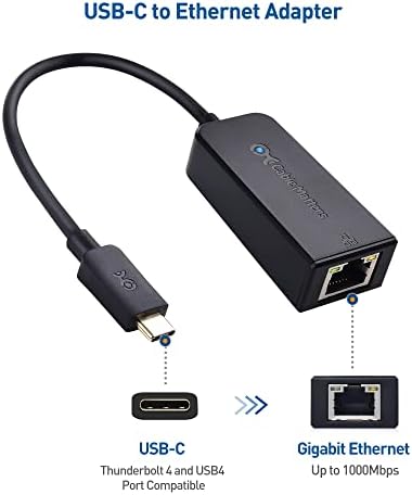 Cable Materias Plug & Play USB C Adaptador Ethernet com PXE, clone de endereço MAC em preto - compatível com MacBook Pro, XPS, Surface