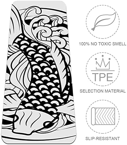 Siebzeh peixe carpa flor japonesa tatuagem premium grossa de ioga mato ecológico saúde e fitness non slip tapete