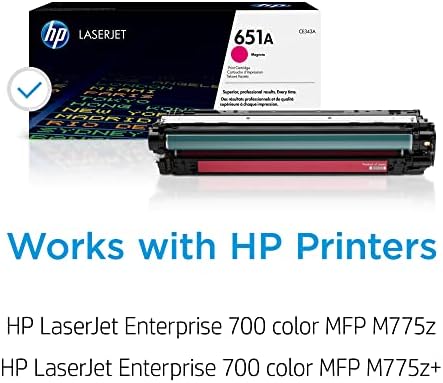 HP 651A Cartucho de toner magenta | Trabalha com a HP LaserJet Enterprise 700 Color MFP M775 Series | CE343A