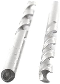 Aexit HSS Straight Tool Holder Brill Hole de 3,4 mm Twist Head de 68 mm de comprimento Bit Silver Tom 10pcs Modelo: