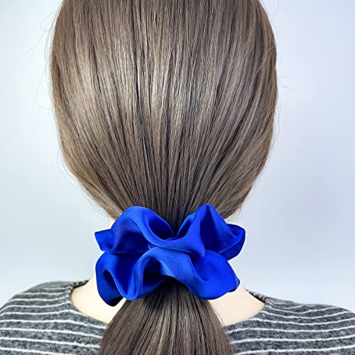 Firecolor Chic 18 PCs Klein Blue Scrunchies Hair laços de seda cetim macio de gabinete de cabelo de moda de moda