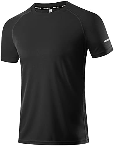 Boyzn 1 ou 3 pacote de treino masculino camisetas, camisetas com umidade seca de umidade, camisetas de manga curta