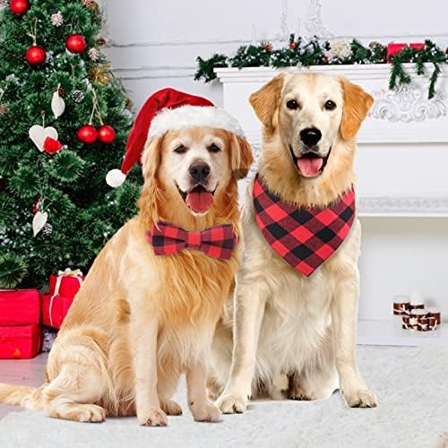 Malier Christmas Dog Bandana e Collar Conjunto de colarinho Padrão de cachorro Triângulo Triângulo Bibs Cola de lenço de lenço de lenço