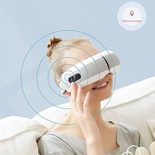 Massageador de olho aquecido Bluetooth Eye Massger para enxaqueca com música, várias vibrações massageador de olho com airbag