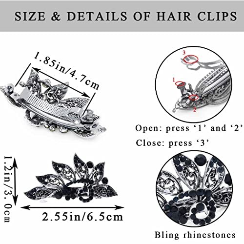 Aiooe retro francês clipes de borboleta cabelos vintage barretas pérolas de flores de cabelo de cabelo de cabelo para mulheres e meninas