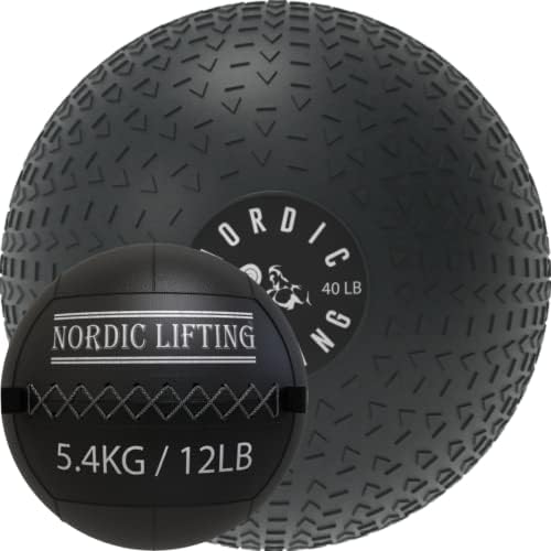 Nordic Lifting Slam Ball 40 lb pacote com bola de parede 12 lb