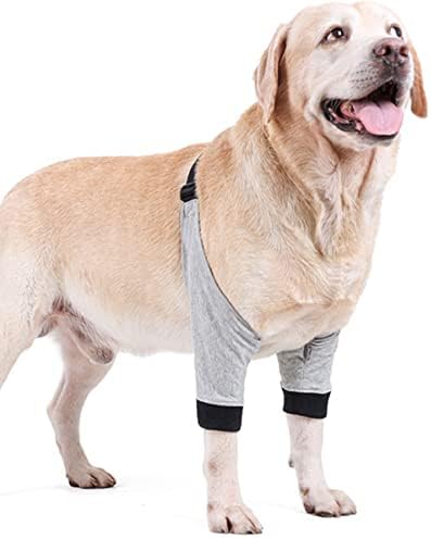 Alfie Pet - Elara Dog Brace da perna dianteira com manga de proteção de suporte - cor: cinza, tamanho: grande