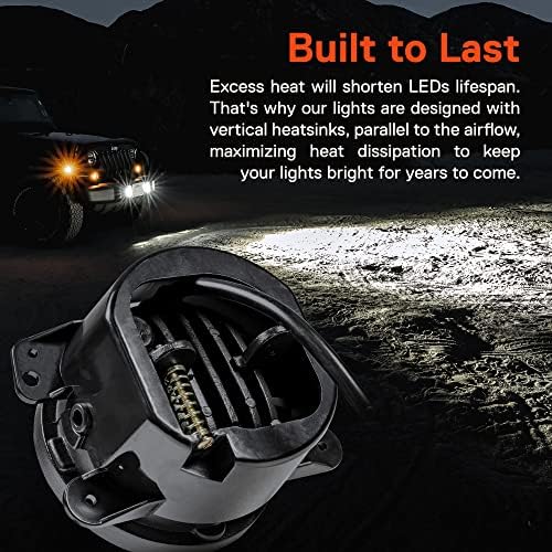 True Mods 4 polegadas 60W LUZES DE NEVELA LED COMPATÍVEL com Jeep Wrangler JK Unlimited JKU Acessórios para pára-choques dianteiro 2007-2018 Luzes de condução redondo