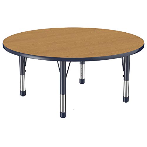 Factory Direct Partners 10041-GYBK Round Activity School and Classroom Kids Table, Lobs de criança, altura ajustável 15-24 -Top cinza