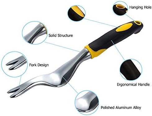 Ferramenta de mão do jardim, kit de jardinagem de 2pcs inclui pá de manobra e erva daninha, ferramenta de remoção de ervas