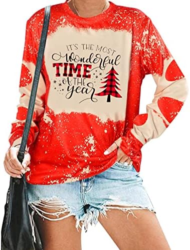 Sweotshirs de matança de manga longa da mulher de manga longa Carta de pescoço impressa Hoodless Tye Dye Sweetshirts Ladies