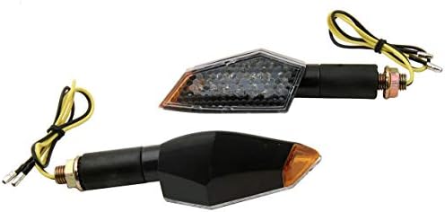 Motortogo Black Long Stem LED Motorcycle Signals Lights Indicadores Blinkers compatíveis para 2006 Yamaha FZ1