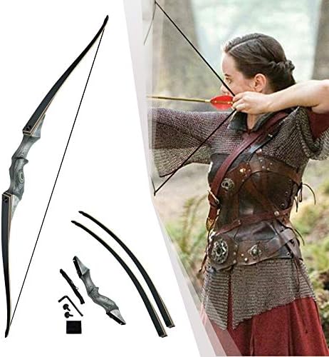 40lb 60 Black Hunter Takedown Longbow & 35lb 64 Black Hunter Takadown Recurve Bow, arco de madeira com mão direita com