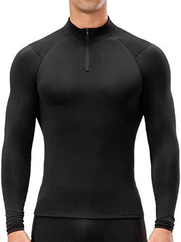 Camisas masculinas 1/4 zíper de manga comprida térmica atlética Tops Tops Winter Slim Fit Pullover Coldgear Baselas