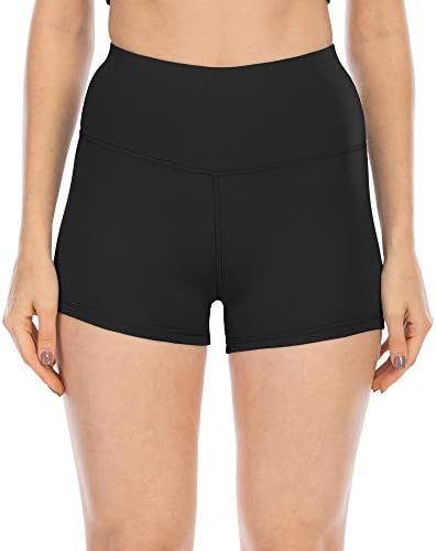 Shorts de spandex de cintura alta athvotar para mulheres, shorts de motociclista de yoga de treino de espólio