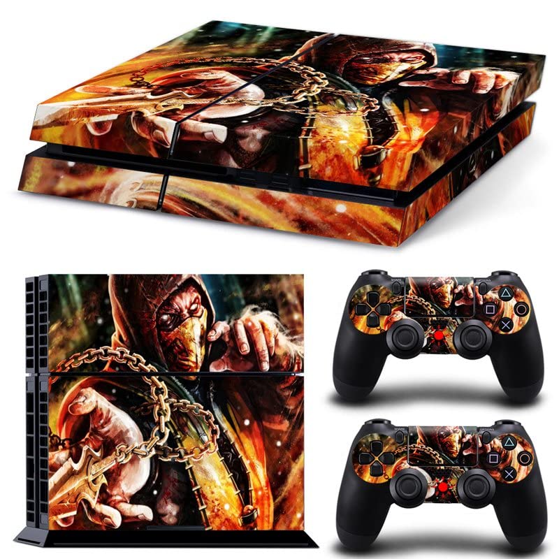 Jogo Mortal Best Ninja Kombat PS4 ou PS5 Skin Skin para PlayStation 4 ou 5 Console e 2 controladores Decals Vinil V6031
