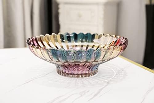 Magicpro de 12,5 polegadas de diâmetro de cristal de vidro colorido tigela de frutas Acessórios de decoração de cozinha
