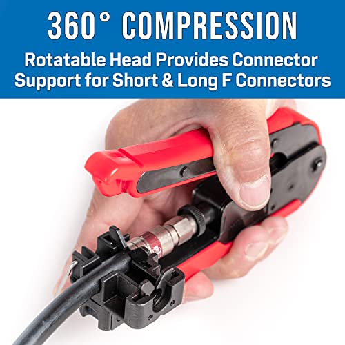 Jonard Tools CTF-360 Ferramenta de compressão 360 ° para conectores de estilo curto e longo