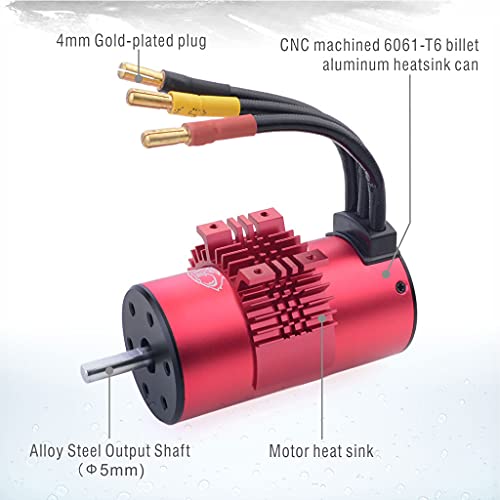 Superar Hobby KK Series 3670 2050kV Motor sem pincel sem pincel de 5,0 mm com combinação de dissipador de calor para 1/8 1/10 RC Car