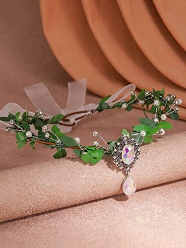 Cakure Fairy Crown Elf capacete da floresta Tiara Elven Crown Boho Wreath Wreatch Band Wedding Hair Accessories Cosplay