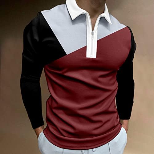 Xxzy masculino masculino masculino masculino de outono de outono casual geometria de impressão camiseta cair na manga