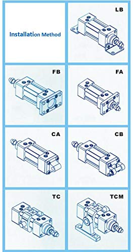 Woljay Pneumatic Air Cylinder SC 80 x 75 pt 3/8 Haste de pistão parafusado Dual Bore: 80mm Stroke: 75mm