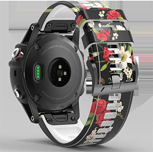 Tiras de pulseira KGDHB para Garmin Fenix ​​5 5x mais 6 6x Pro 935 945 3HR Smart Watch Printing Sports Silicone Watchband S Liberação