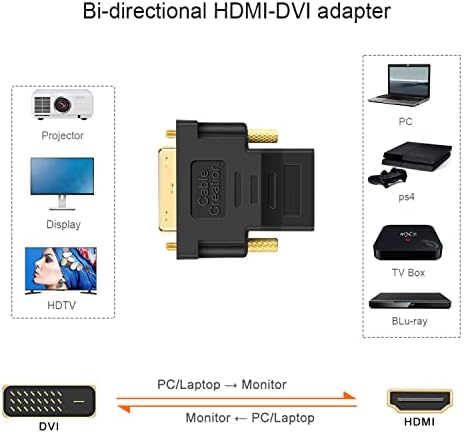Cablecreation ativo dp para adaptador hdmi hdr 4k@60Hz pacote com dVI para adaptador HDMI