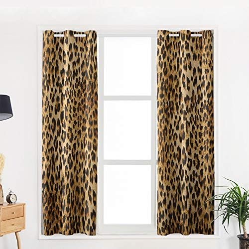 Cortinas/cortinas de blecaute para garotas de impressão de leopardo para crianças tratamentos de janela ilhó de grommet