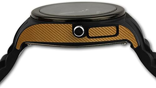 Skinomi Gold Carber Fiber Compation Skin Compatível com Notificador Martiano Smartwatch Skin com protetor de tela de filme claro anti-bubble