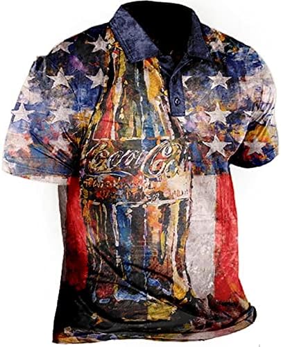 Camisas altas masculinas Performance patriótico Men Dia da Independência American Flag Classic Fit Shirt Shirts para camisetas