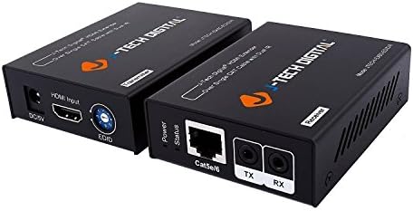 J-Tech Digital HDMI Extender por um único CAT 5E/6/7 até 200 pés com repasse [JTech-EX60-Edidir]