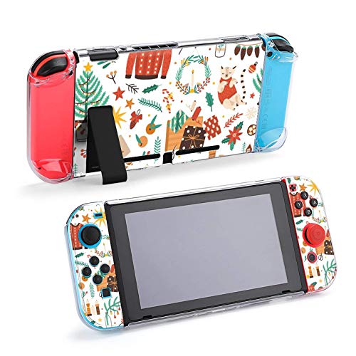 Caso para o Nintendo Switch, símbolos de natal planos cinco peças definem protetores capa de capa de capa console de acessórios para