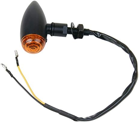 Motortogo Black Bullet Motorcycle LED Indicadores de sinal de giro pisquecedores com lente âmbar compatíveis para Suzuki