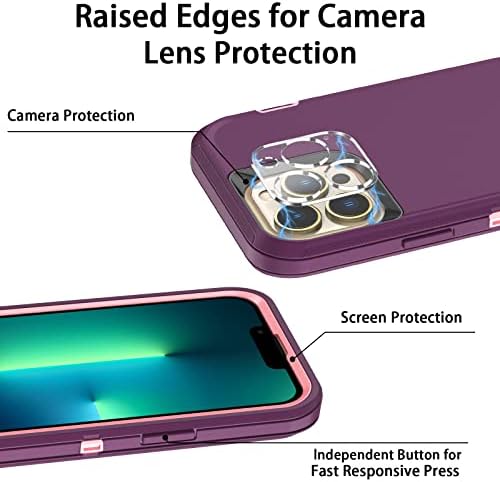 HUCASOK para iPhone 13 Pro Case 6,1 polegada 2021 com 2 protetor de tela de embalagem + 2 lentes de câmera de pacote Protetor Protetor