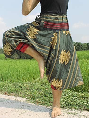 Raanpahmuang japonês formal edo cortesan calças com punhos amarrados e manchas de tecido