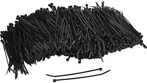 Ironton Multi-Pack of Cable Zip Ties-1.000-PK. 5in.l x .142in.w, 40 lb. Força de tração, preto