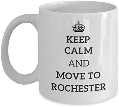 Mantenha a calma e vá para Rochester Tea Cup Viajante Casatro do Trabalho Presente New York Travel Mug Present