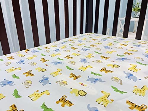 Folhas de cama de berço para bebês, lençóis de berço de algodão, lençol de berço equipado com estampa de desenho animado de