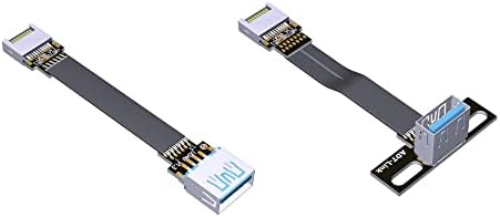 ADT-Link USB 3.1 Gen1 Tipo-E para USB 3.1 Soquete feminino Tipo interno E machado Cabo de extensão plana com orifício de parafuso