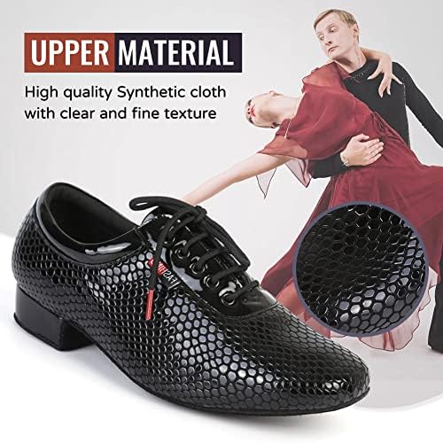 Tinrymx Men Sapatos de dança latina Lace-up Ballroom padrão de salsa moderna Salsa Practice Sapatos de dança Social, Model-LHD401