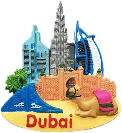 Burj Al Arab Dubai Flidge Magnet World City Resin 3D Forte para lembranças Tourist Tourist Magnet Hand fez artesanato criativo para decoração e decoração de cozinha adesivo magnético