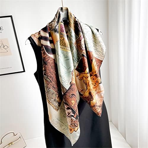 Zdbby seda sarja 90 lenço quadrado grande feminino feminino de mola e outono Shawl Mulberry Silk Scany