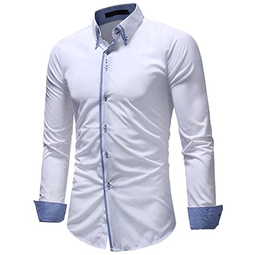 Maiyifu-gj Men de manga longa masculina camisas para baixo